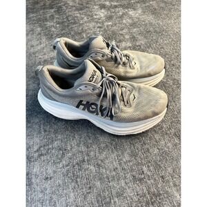 HOKA One One Bondi 8 Men's 12D Gray Running Shoes Max Cushion Road Runner